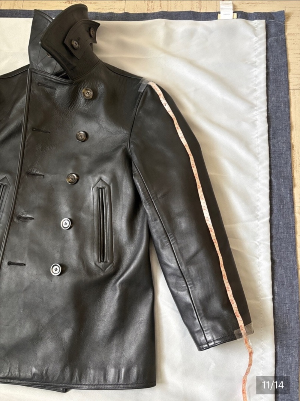 LOST WORLDS HORSEHIDE BLACK LEATHER WITH WIDE LAPELS SIZE : 40 - Picture 14 of 15